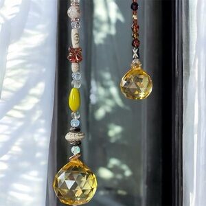 Elegant Yellow Crystal Sun Catchers